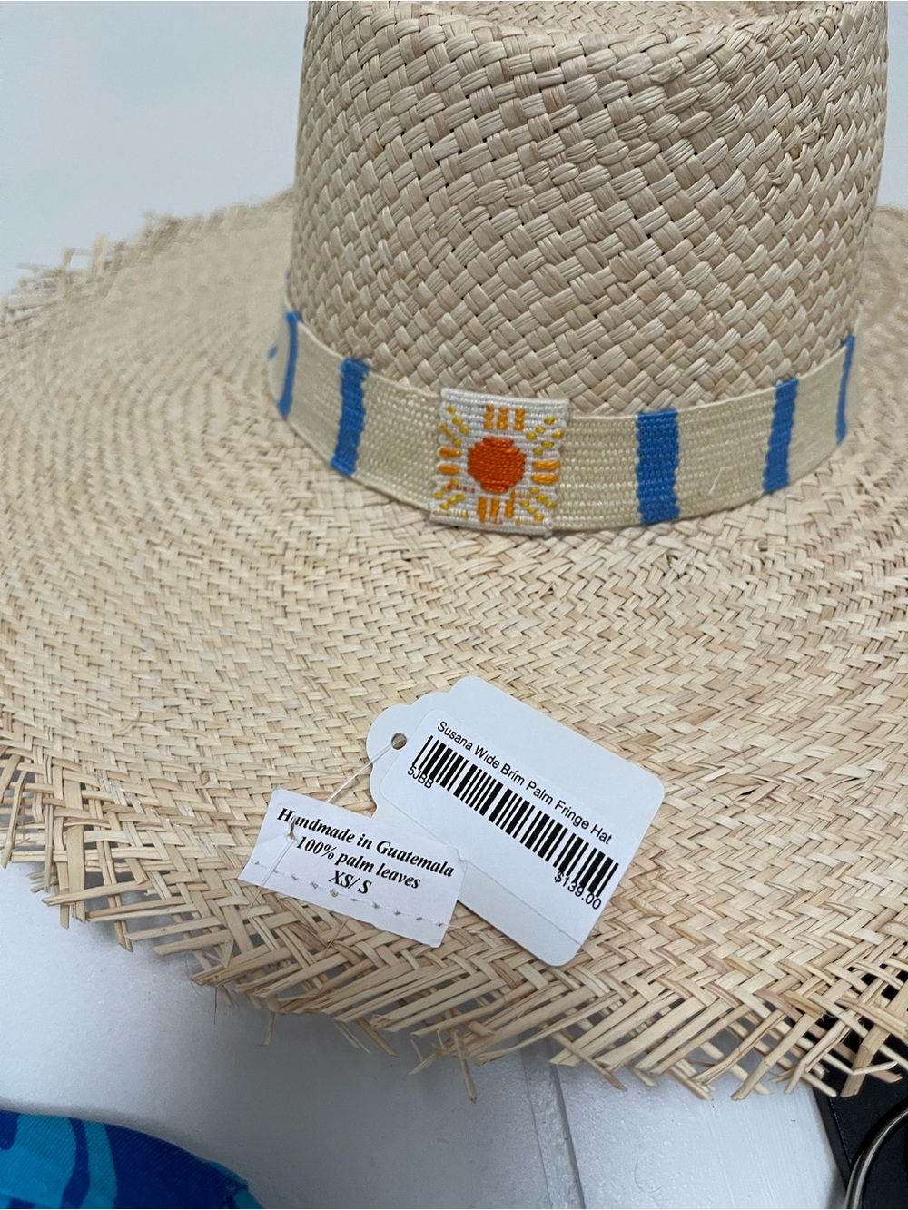 Sunshine Tienda “Susana” Wide Brim Palm Fringe Hat